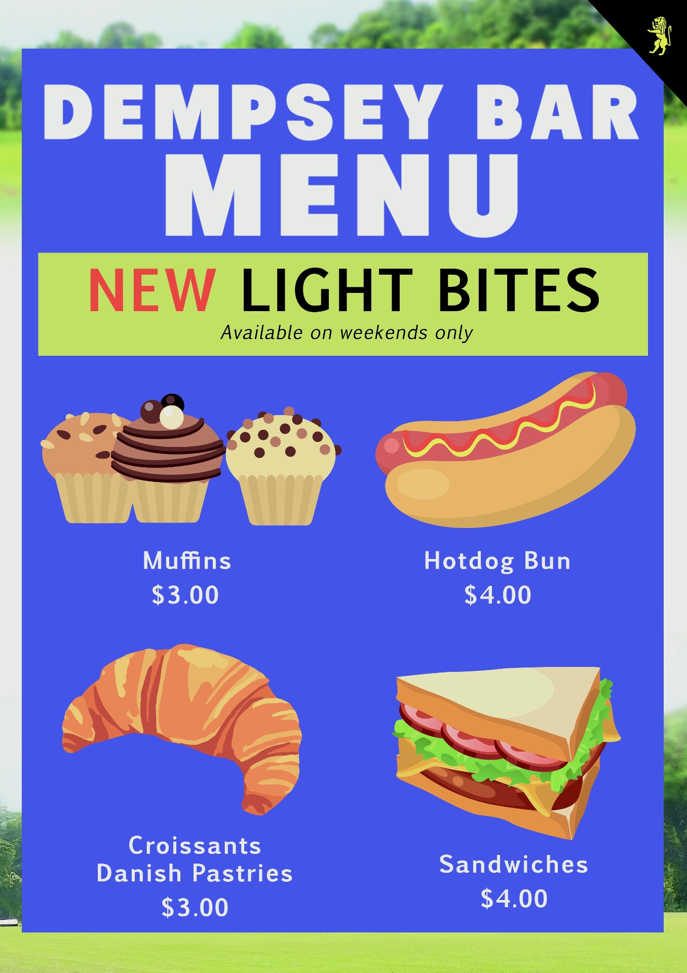 DEMPSEY BAR MENU