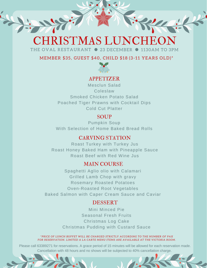 CHRISTMAS LUNCHEON (23 DEC)